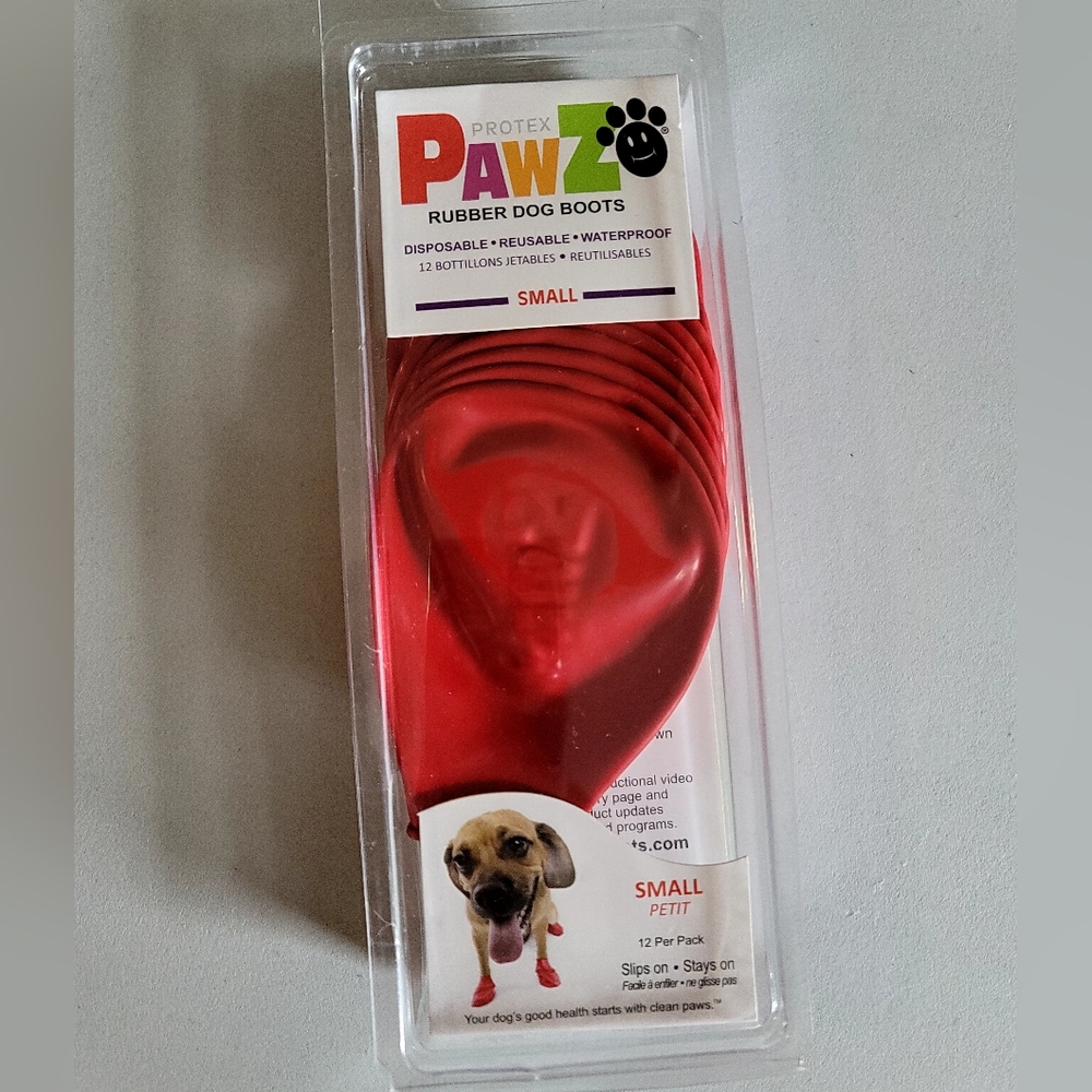 Pawz Red Rubber Dog Boots - Small